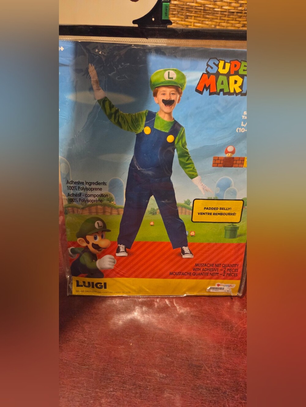 Nintendo Luigi Costume - Green and Blue with Yellow Buttons Size 10/12